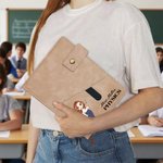 Cuaderno A5 de líneas personalizado en cuero PU con personaje de dibujos animados nombre y bolsillo regalo de vuelta al cole para profesores