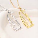 Personalized Penguin Necklace with Name Dainty Jewelry Birthday Anniversary Valentine's Day Gift for Women