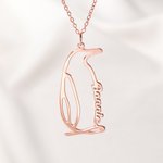 Personalized Penguin Necklace with Name Dainty Jewelry Birthday Anniversary Valentine's Day Gift for Women