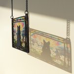 Personalisierte Glasmalerei Effekt Hund Silhouette Fenster hängenden Sonnenfänger Acryl Ornament mit Namen Sympathie Memorial Geschenk für Hundeliebhaber Besitzer