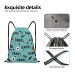 Personalised Sweets Eyeball Pumpkin Lollipop Reusable Drawstring Bag with Name Large Capacity Treat Gift Bag Halloween Holiday Gift for Kids