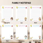 Personalisierte List It Or Lost It Cartoon Charakter Notizblock mit 40/80 Seiten und Name Geburtstag Geschenk für Familienmitglieder