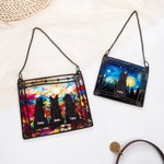 Personalisierte Glasmalerei Effekt Hund Silhouette Fenster hängenden Sonnenfänger Acryl Ornament mit Namen Sympathie Memorial Geschenk für Hundeliebhaber Besitzer