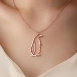 Personalized Penguin Necklace with Name Dainty Jewelry Birthday Anniversary Valentine's Day Gift for Women