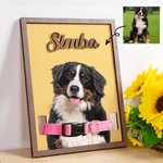 Personalised Multicolour Pet Photo Design Wooden Collar Frame with Name Home Decor Sentimental Memorial Sympathy Gift for Pet Owners Lovers