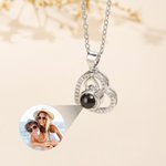 Collier de cœur personnalisé avec photo micro-projection Bijoux délicats Cadeau d'anniversaire de la Saint-Valentin pour les femmes et les couples