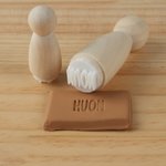 Personalised Clay Pottery Stamp with Text and Wood Round Handle Birthday Pottery Making Gift for Handicraft Lovers Pottery Makers