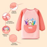 Tablier Imperméable Personnalisé avec Nom et Motif Animal Style Peinture Cadeau Rentrée Scolaire Peinture Activités Manuelles pour Enfant