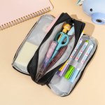 Personalised Cute Cartoon Animal Three-Layer Pencil Case Pouch with Name School Supply Back to School Birthday Gift for Boy Girl