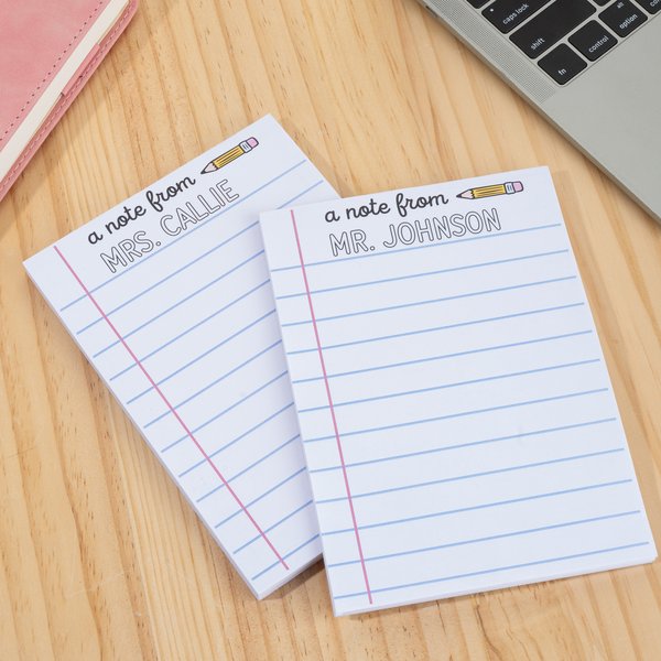 Personalised A Note From Tear-off Notepad with 40/80 Pages Office Work To Do List Back to School Appreciation Teacher's Day Gift for Teachers