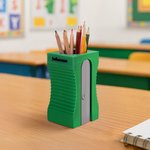 Personalised Sharpener-Shaped Pencil Holder and Pencil-Shaped Sticky Note Box Set with Text Desk Decor Birthday Gift for Teachers Students