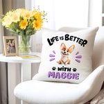 Spersonalizowana poduszka z imieniem 3D Cartoon Dog Miękka poszewka na poduszkę z imieniem Dekoracja domu Urodziny Adopcja Rocznica Prezent dla psich mam Miłośnicy psów