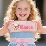 Personalised Cute Cartoon Animal Three-Layer Pencil Case Pouch with Name School Supply Back to School Birthday Gift for Boy Girl