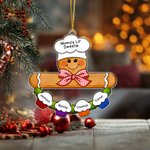 Personlig tårta pepparkaksbagare akrylprydnad med titel och namn julgran heminredning jubileumsgåva till mamma mormor