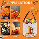 Personalized Halloween Ghost Pumpkin Candy Basket with Initial and Name Trick or Treat Activity Halloween Party Gift for Boys Girls