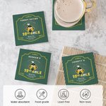 Personalised 19th Hole Golf Cheers Non-Slip Ceramic Coasters with Name Set of 4 Club Party Gift for Golf Player