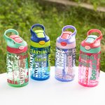 Personligt namn ordmoln 16 oz vattenflaska för barn med silikonsugrör och handtag Tillbaka till skolan födelsedagsfestgåva för pojkar flickor