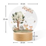 Personalisiertes Fuchs Hirsch Schildkröte Waldtier LED-Nachtlicht mit Namen und Holzsockel Kinderzimmer Deko Geburtstag Baby Party Geschenk für Kinder