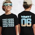 Personlig Lightning Grade 100% bomulls T-shirt för barn med namn och nummer Tillbaka till skolan Födelsedagspresent för barn som älskar baseboll