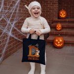 Personalisierte Spider Web Initial Cartoon Charakter Kürbis wiederverwendbare Canvas Tasche mit Namen Halloween Party Geschenke für Kinder
