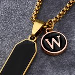 Personalizada Negro Oro Colgante Collar con Inicial Charm Minimalista Joyería Cumpleaños Aniversario Regalo para Hombres