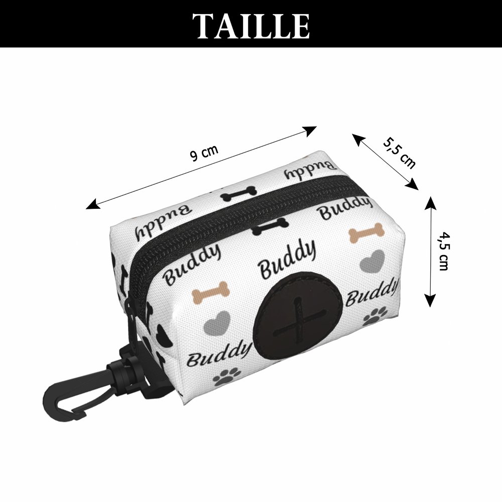 Porte-Sacs à Déjections Multicolore Personnalisé avec Motif Empreintes de Pattes Os Cœur et Nom Cadeau d’Anniversaire pour Propriétaire d’Animaux 10