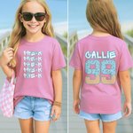 Personlig Lightning Grade 100% bomulls T-shirt för barn med namn och nummer Tillbaka till skolan Födelsedagspresent för barn som älskar baseboll
