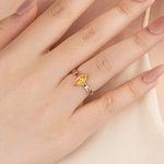 Personalized Dainty Birthstone Ring with Engraved Name Women Jewelry Birthday Mother's Day Gift for Mom Grandma