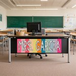 Personalized Cute Polka Dot Rainbow Waterproof Desktop Decorative Stickers with Text Daily Use Back to School Birthday Gift for Teacher