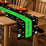 Chemin de table personnalisé citrouille fantôme multicolore avec texte Home Decor Halloween Party Gift for Family Friend
