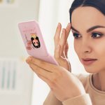 Personalisierte Geburt Blume Cartoon Charakter Double-Sided Make-up Spiegel mit LED-Licht Geburtstag Brautjungfer Geschenk für Frauen Mädchen