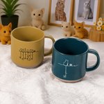 Taza de Cerámica Personalizada con 1-7 Nombres y Halos de Ángeles para los Amantes de los Gatos en su Cumpleaños, Aniversario, Adopción y Conmemoración