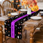 Chemin de table personnalisé citrouille fantôme multicolore avec texte Home Decor Halloween Party Gift for Family Friend