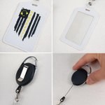 Personalised Police Dispatch Theme Thin Gold Line PU Leather ID Badge Holder with Text and Stretchable Keychain Birthday Gift for Dispatchers
