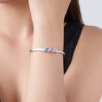 Henkilökohtainen 1-5 Family Birthstones Cuff rannesormus kaiverrettu nimi Naisten korut Syntymäpäivä Vuosipäivä Äitienpäivä lahja äidille isoäitiille