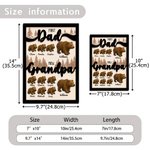 Personalized Cartoon Dad and Baby Bears Wooden Plaque Frame with 1-12 Names and Nickname Home Decor Father's Day Gift for Dad Grandpa