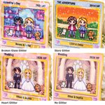 Gepersonaliseerde Schattige Pixel Paar Karakter TCG Klassieke Poke Kaart met Tekst en Houten Houder Bruiloft Valentijnsdag Verjaardagscadeau voor Paar