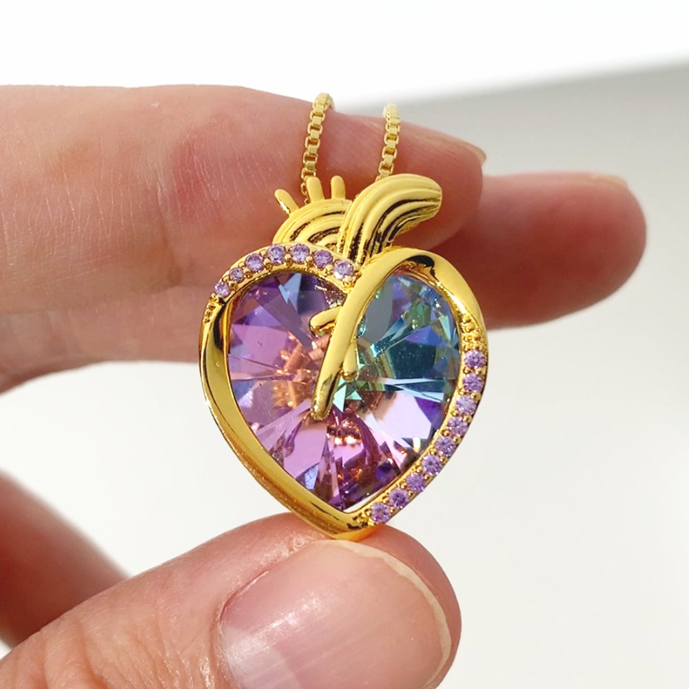 Personalised Heart-Shaped Gem Necklace with Birthstone and Text Dainty Jewellery Birthday Anniversary Gift for Women 4