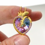 Collier de pierres précieuses en forme de coeur avec pierre de naissance et texte Cadeau d'anniversaire pour femmes