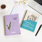 Personalised Birth Flower Name 2026 Planner A5 Notebook with Weekly Monthly Planning Pages and Tabs Office Birthday Gift for Coworkers Friends