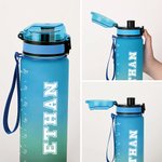 Personalised Cartoon Golf Character 32 oz Motivational Sport Water Bottle with Time Marker and Name Birthday Gift for Golf Enthusiasts