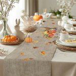 Personlig Pumpa Cornucopia Höstelement Bordslöpare med text Heminredning Housewarming Halloween Present till familj vän