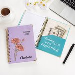 Henkilökohtainen 2026 Planner Syntymä Kukka A5 Spiral Notebook viikoittain kuukausittain suunnittelu sivut syntymäpäivä uusi vuosi lahja perheelle ystävät