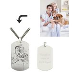 Gepersonaliseerde Gegraveerde Fotoketting met Tekst Vaderdag Verjaardag Jubileumcadeau voor Mannen