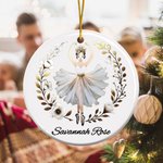 Personalized Ballerina Acrylic Ceramic Glass Hanging Ornament with Name Tree Decoration Christmas Gift for Ballet Lover Dance Teacher
