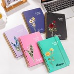 Personalised Birth Flower Name 2026 Planner A5 Notebook with Weekly Monthly Planning Pages and Tabs Office Birthday Gift for Coworkers Friends