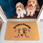 Personalised 1-3 Cute 3D Cartoon Dogs Durable Non-Slip Doormat with Name and Title Birthday Adoption Anniversary Gift for Dog Moms Pet Lovers