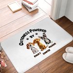Personalised 1-3 Cute 3D Cartoon Dogs Durable Non-Slip Doormat with Name and Title Birthday Adoption Anniversary Gift for Dog Moms Pet Lovers