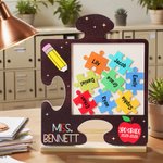 Magnete personalizzato per il frigorifero con puzzle di mele a forma di matita Compleanno Apprezzamento Regalo di ritorno a scuola per gli insegnanti
