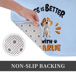 Personalised 1-3 Cute 3D Cartoon Dogs Durable Non-Slip Doormat with Name and Title Birthday Adoption Anniversary Gift for Dog Moms Pet Lovers